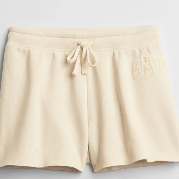GAP Lightweight Heritage S Oyster Cream Jersey Knit Sweat Shorts Size XL - Picture 2 of 6